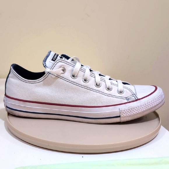 Converse Other - Converse Unisex White and Navy Blue Canvas Sneakers